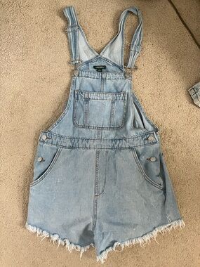 wild fable Light Blue Denim Short Overalls